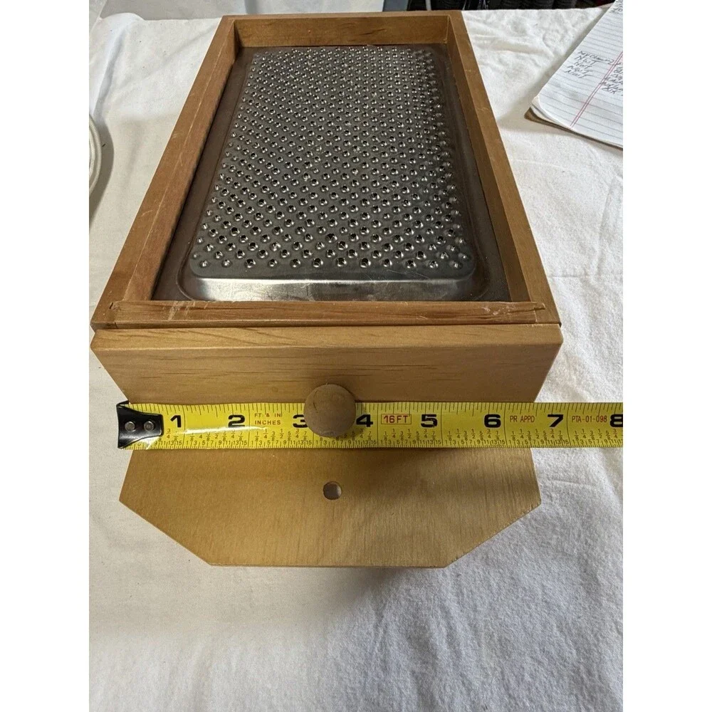 Italian Hanging Wooden Box Grater With Pull Out Drawer